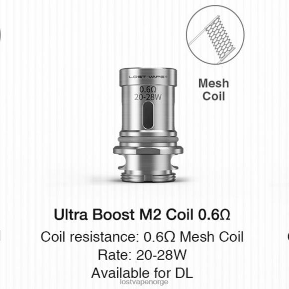 Lost Vape Ultra boost coils (5-pakning) m2 v2 0,6 ohm | Lost Vape Review Norge NHN0H347