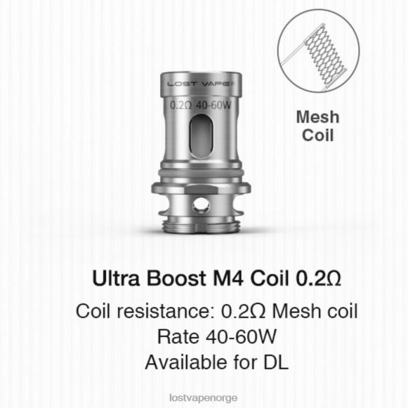 Lost Vape Ultra boost coils (5-pakning) m4 v2 0,2 ​​ohm | Lost Vape Near Me NHN0H349